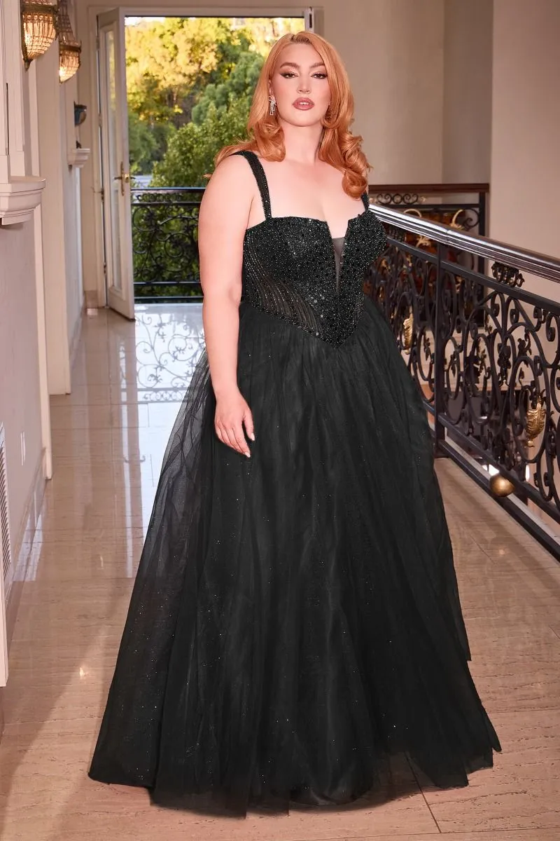 STRAPLESS A-LINE EMBELLISHED GOWN CDCD0217C
