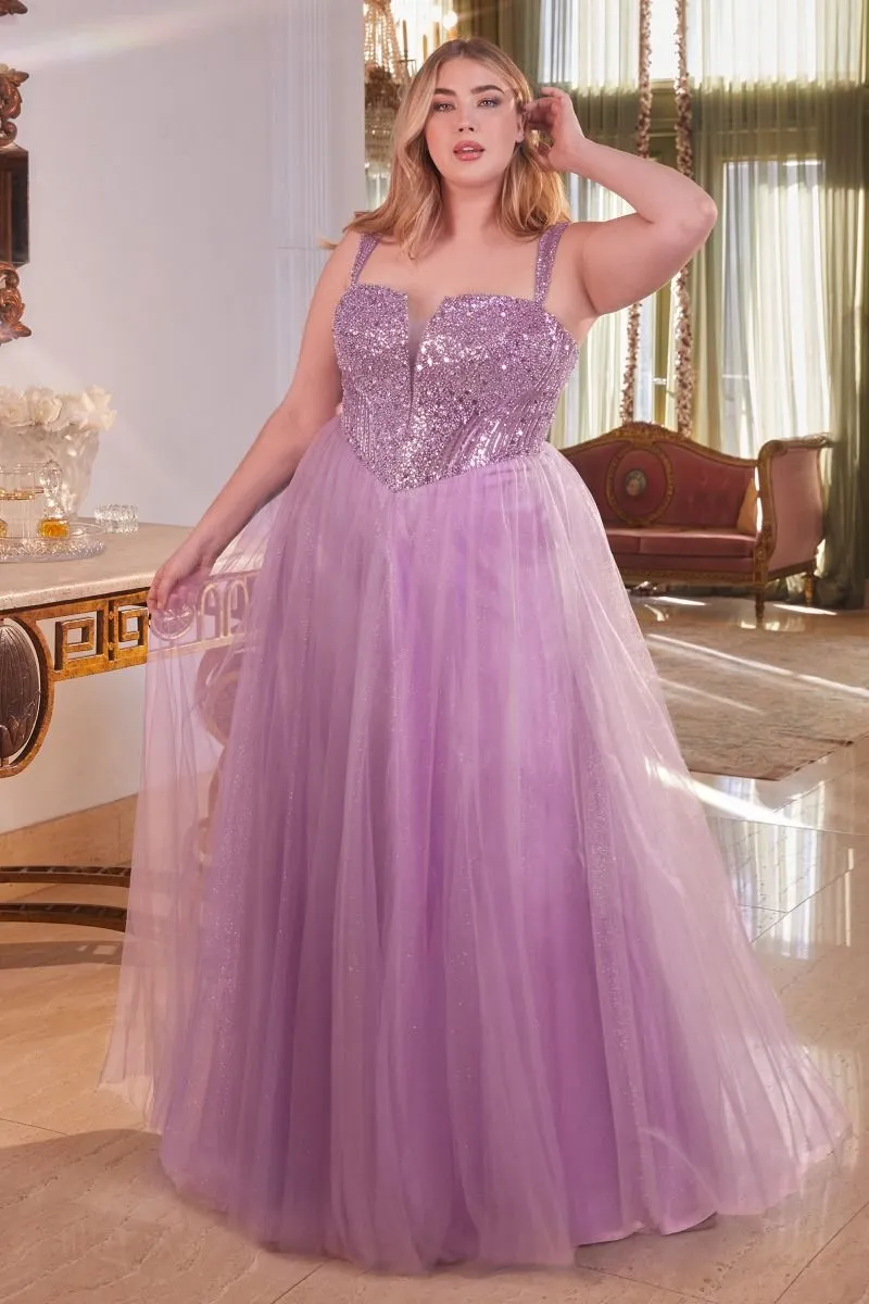 STRAPLESS A-LINE EMBELLISHED GOWN CDCD0217C