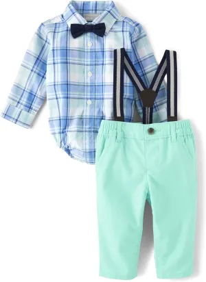 The Children's Place baby-boys And Newborn Button Down Shirt and Pants, 2 Piece Outfit